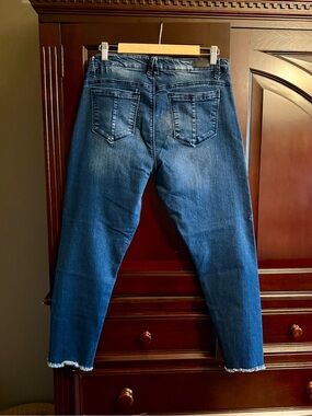 Angels Dark Blue Cropped Ankle Jeans